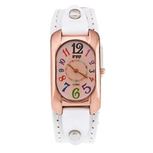 Charger l&#39;image dans la galerie, Montre pour Femme Vintage en Cuir et Pierre à Quartz