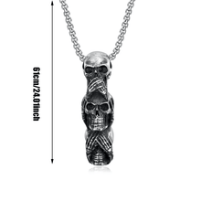 Charger l&#39;image dans la galerie, See No Evil Skulls Collier pour homme