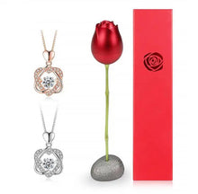 Charger l&#39;image dans la galerie, Collier forme de coeur serti de rose