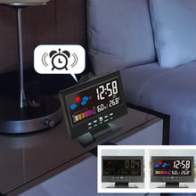 Charger l&#39;image dans la galerie, LED Contrôleur de température et d&#39;humidité Horloge d&#39;alarme