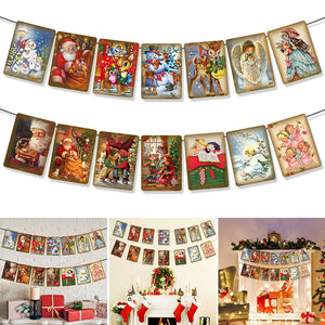 Bannière de Noël de style vintage