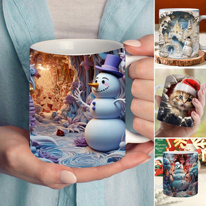 Tasse gonflée de chocolat chaud de Noël en 3D