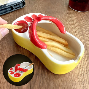 Cendrier drôle de pantoufle en céramique