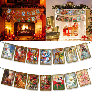 Bannière de Noël de style vintage