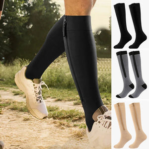 Chaussettes de compression à fermeture éclair et à élastique