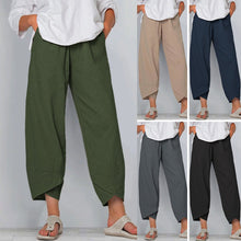 Charger l&#39;image dans la galerie, neuvième pantalon décontracté en coton et lin