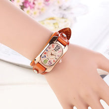 Charger l&#39;image dans la galerie, Montre pour Femme Vintage en Cuir et Pierre à Quartz